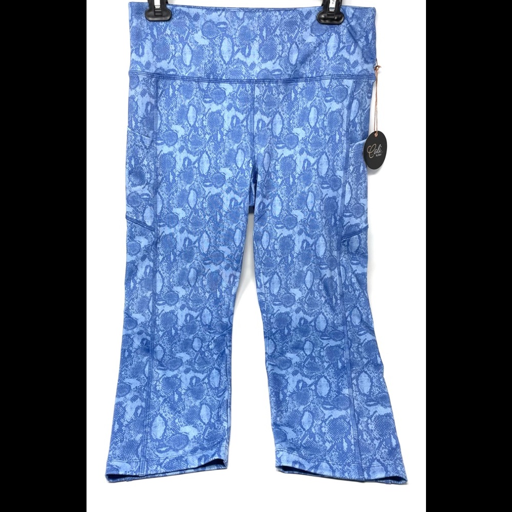 🛍️SALE🛍️ Cali Active Leggings Python Blue Print with Side Pockets - Picture 2 of 10